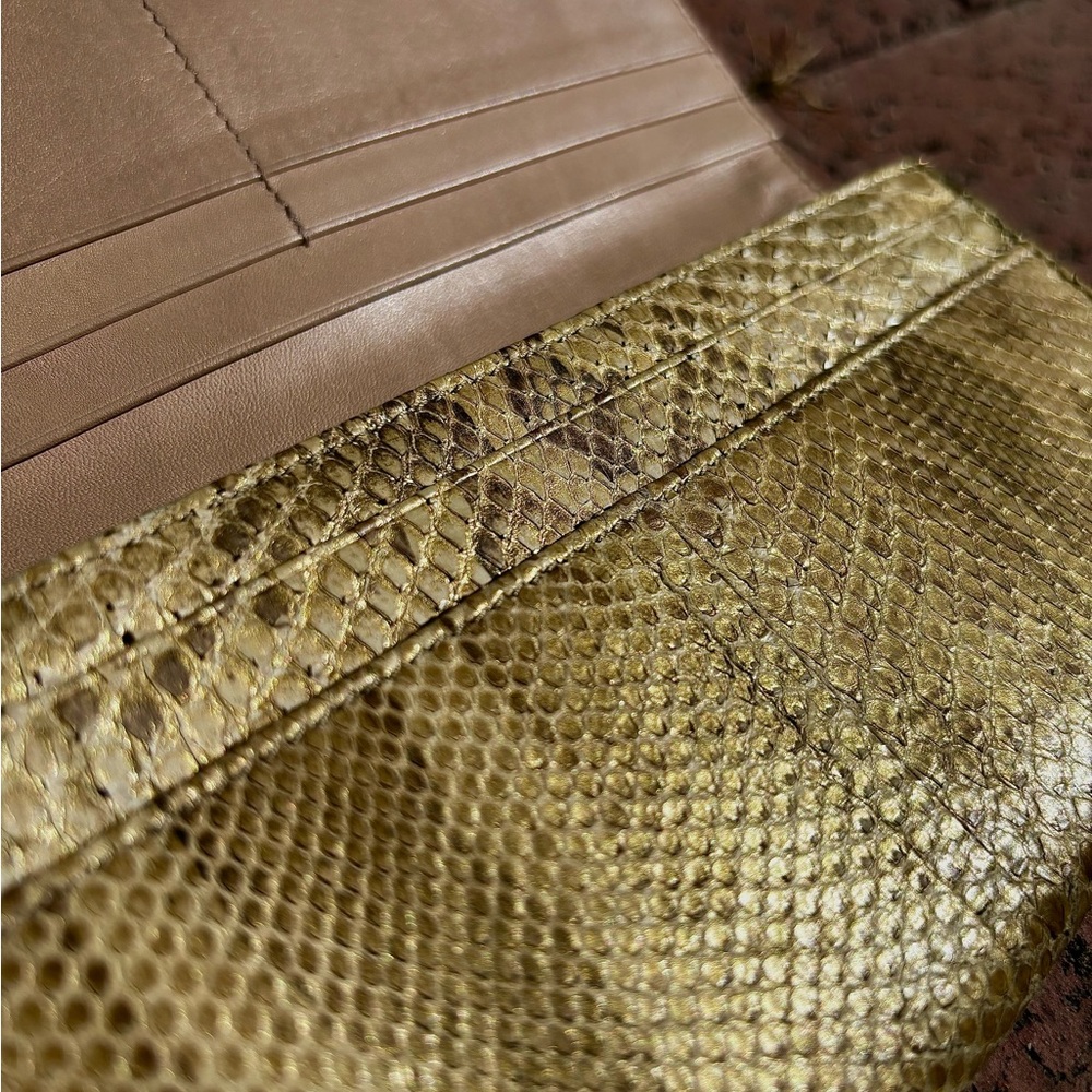 Prada Exotic Leather Wallet Python Embossed Brown… - image 6